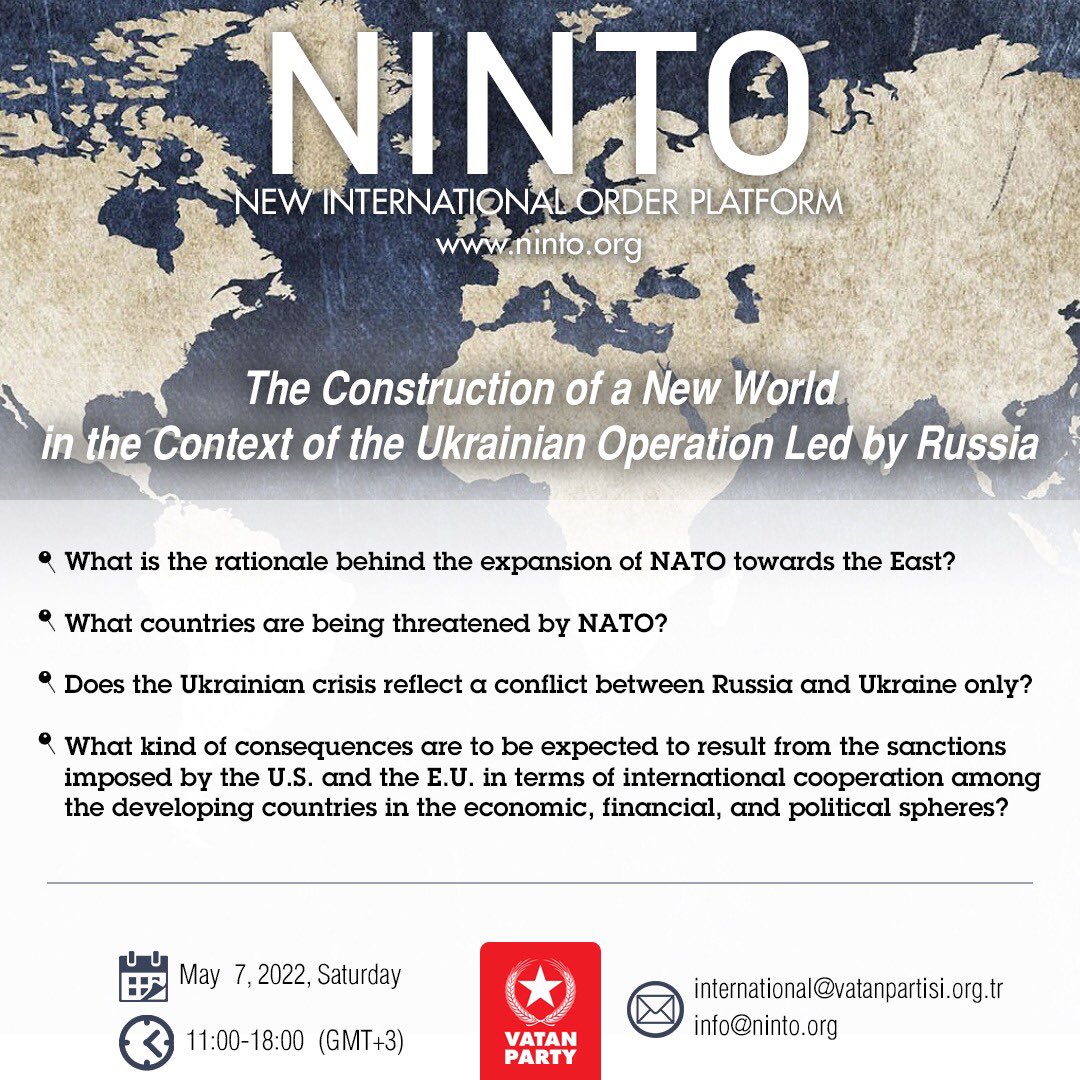 VatanParty_INT's tweet photo. You are watching the international workshop titled "Construction of a New World in the Context of the Ukraine Operation Under the Leadership of Russia" on our YouTube page, link of which is given.

https://t.co/aBKk6rXB9E https://t.co/JDh881okh2