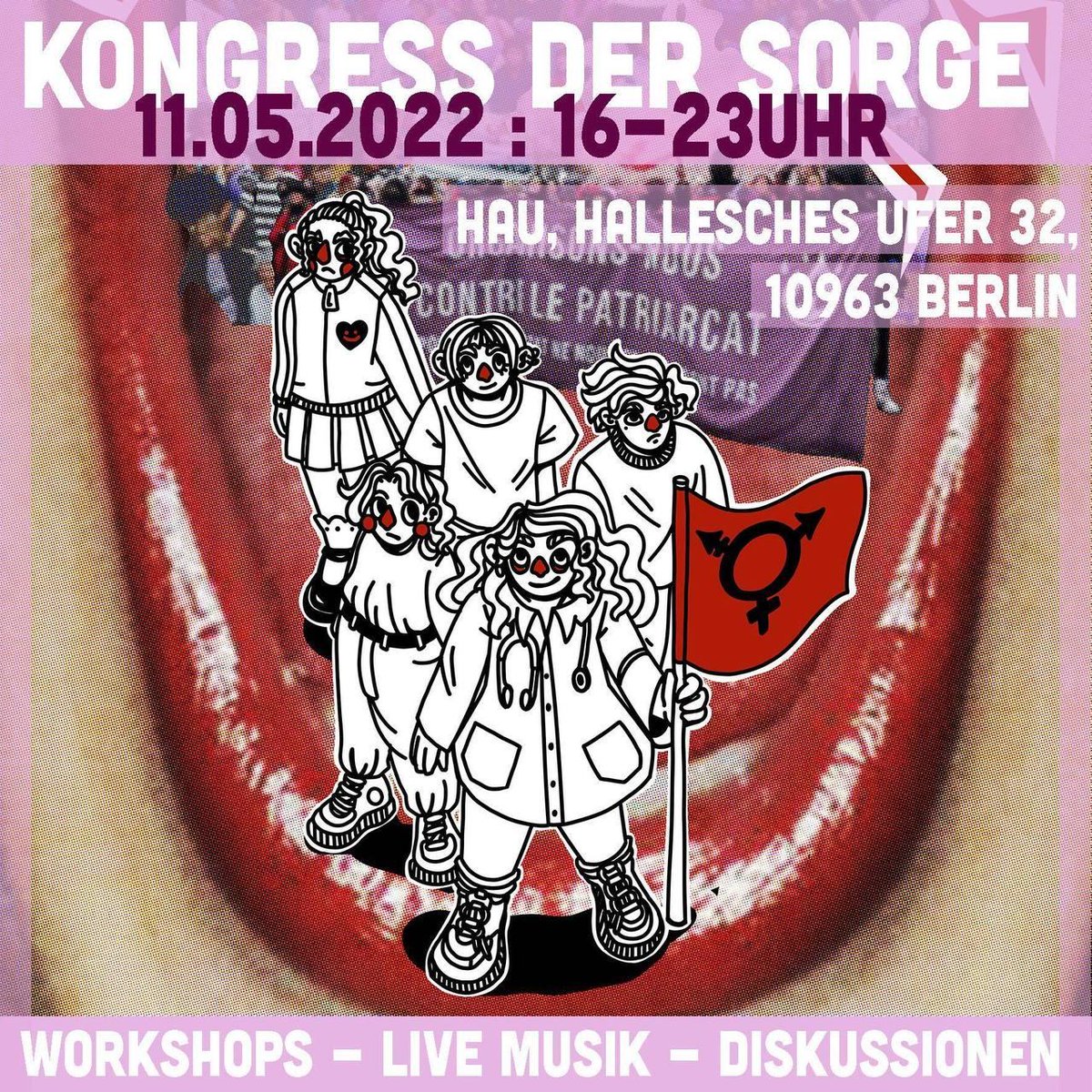 Wir sind dabei am #b1105 beim Kongress der Sorge im @HebbelAmUfer. Kommt rum und lasst uns austauschen, voneinander lernen, diskutieren &amp; Pläne schmieden für feministische Arbeitskämpfe, solidarisches Zusammenleben &amp; #CareRevolution!
Programm: hebbel-am-ufer.de/programm/pdeta…