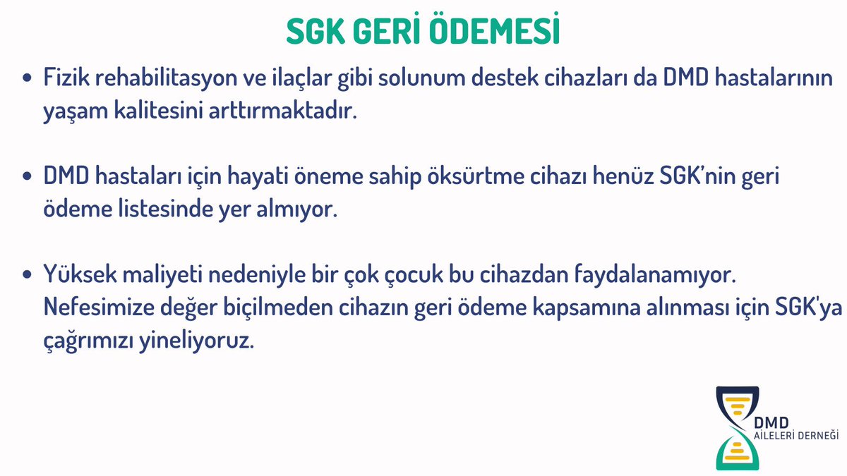 Dmd_aileleri's tweet photo. Öksürtme cihazı, solunum yollarını temizleyerek çocuklarımızın yaşama tutunmasını sağlar. DMD Aileleri Derneği olarak sizler için hazırladığımız özeti okuduktan sonra solunum fizyoterapisi ve öksürtme cihazı hakkında daha fazla bilgi için https://t.co/mymGs3bJuL izleyebilirsiniz. https://t.co/L0zfGcTdvG