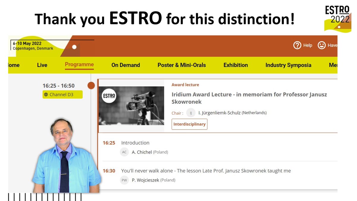 Well deserved #IridiumAward to be presented to late Prof. Janusz Skowronek on Sunday 8th May at #ESTRO2022!
#jocb community is proud and grateful for this distinction!
Let's celebrate the moment together!