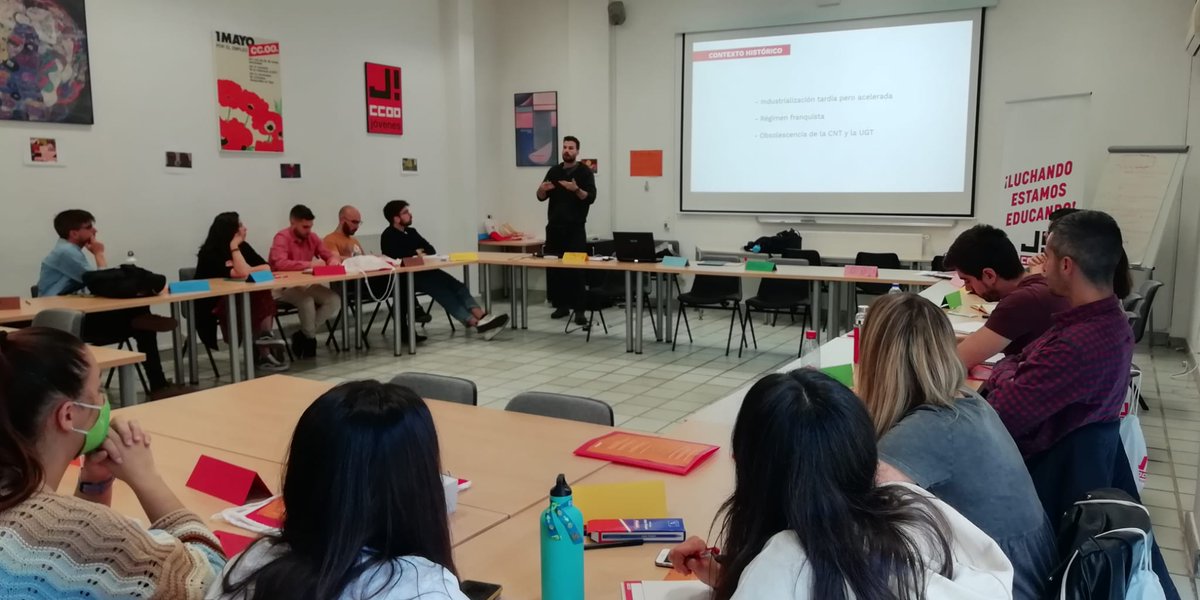 JovenesFECCOO's tweet photo. Ya en la formación sobre estructura organizativa a cargo de @JovenesCCOO 💬🥳
#EducandoLuchamos https://t.co/ahZ6XlIpV0