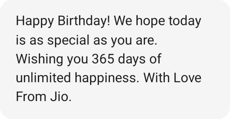 Thanks <a href="/reliancejio/">Reliance Jio</a> <a href="/JioCare/">JioCare</a>