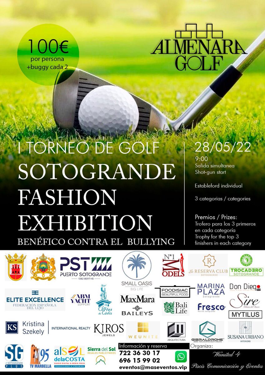 #PuertoSotogrande también es #Golf. Inscríbete en el ‘I Torneo de Golf #Sotogrande Fashion Exhibition Benéfico contra el #Bullyng’ que organiza <a href="/almenararesort/">Almenara Golf Club</a>. Colabora #PuertoDeportivo de #Sotogrande. 

𝑺𝒂𝒊𝒍, 𝒇𝒆𝒆𝒍, 𝒍𝒊𝒗𝒆.

#PST #SotograndeSolidaria #PST1382 ⛵⚓🌅