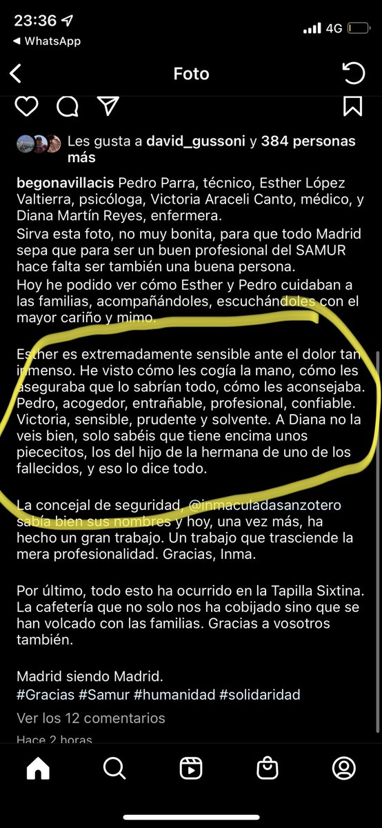 Ayer fue día muy duro xo acompañada d compañeros que son grandes profesionales, pudimos dar lo mejor en los momentos más duros…gracias por tus palabras <a href="/begonavillacis/">Begoña Villacís</a> allí dijiste “para esto no solo hay que ser buenos profesionales sino claramente buenas personas además”