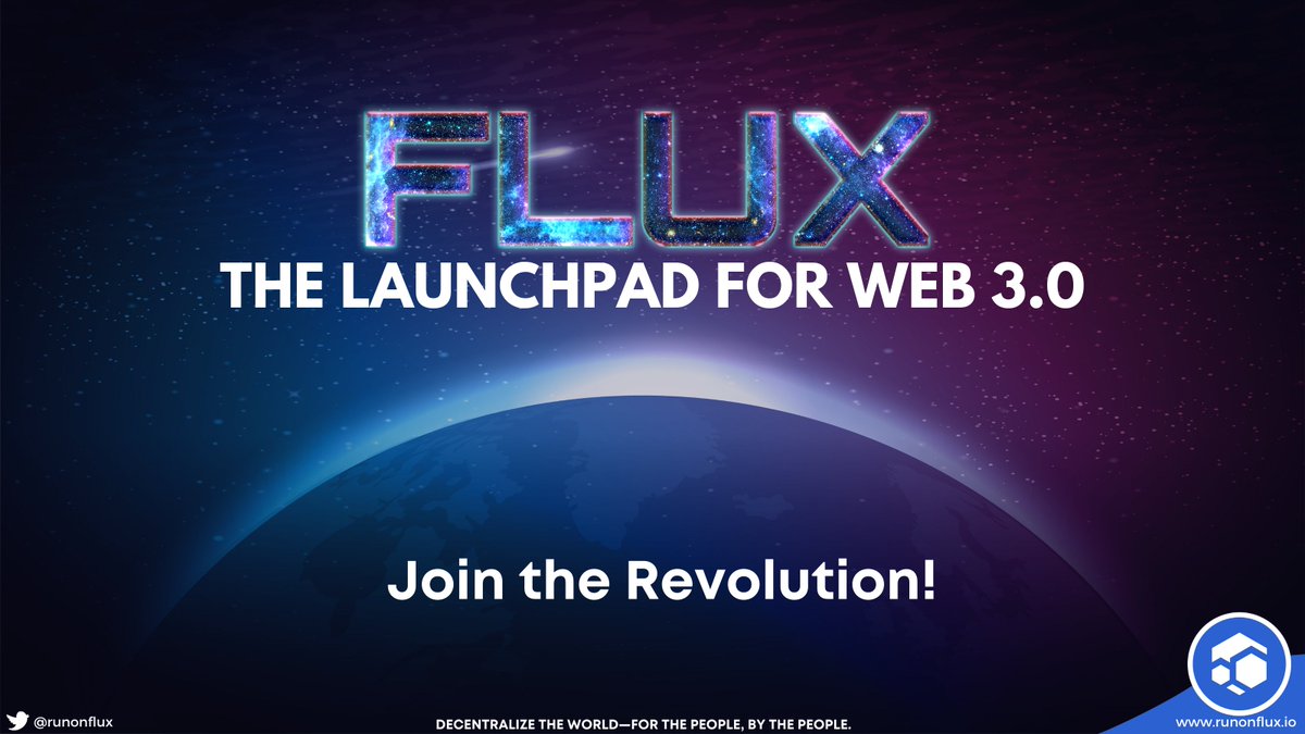 What is #web3?

It's the next generation internet and Flux is leading and pioneering the way in a decentralized manner. Made for the people, by the people.

Want to learn more? runonflux.io

#blockchain #aws #DevOps
