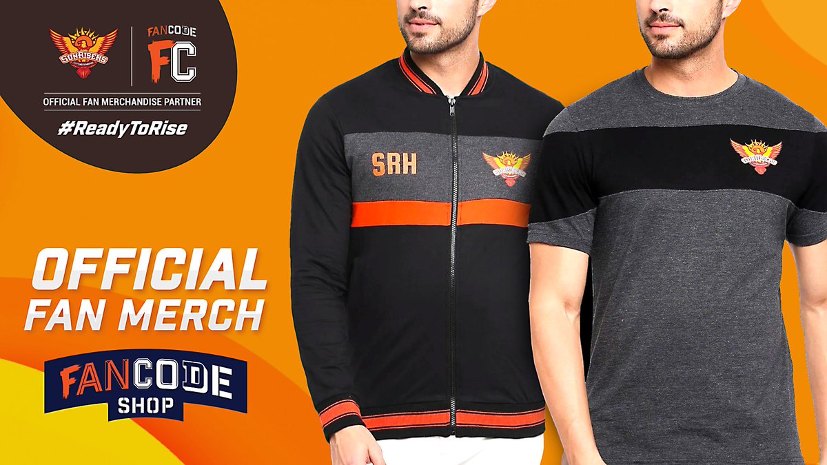 SunRisers's tweet photo. Rise up #OrangeArmy! We have official fan merch for you.π§‘
Show your support, get your hands on it only on the #FanCodeShop π https://t.co/pxBxBQLryc
@FanCode #T20FeverOnFanCodeShop
#ReadyToRise #TATAIPL https://t.co/QHAAqNi1kC
