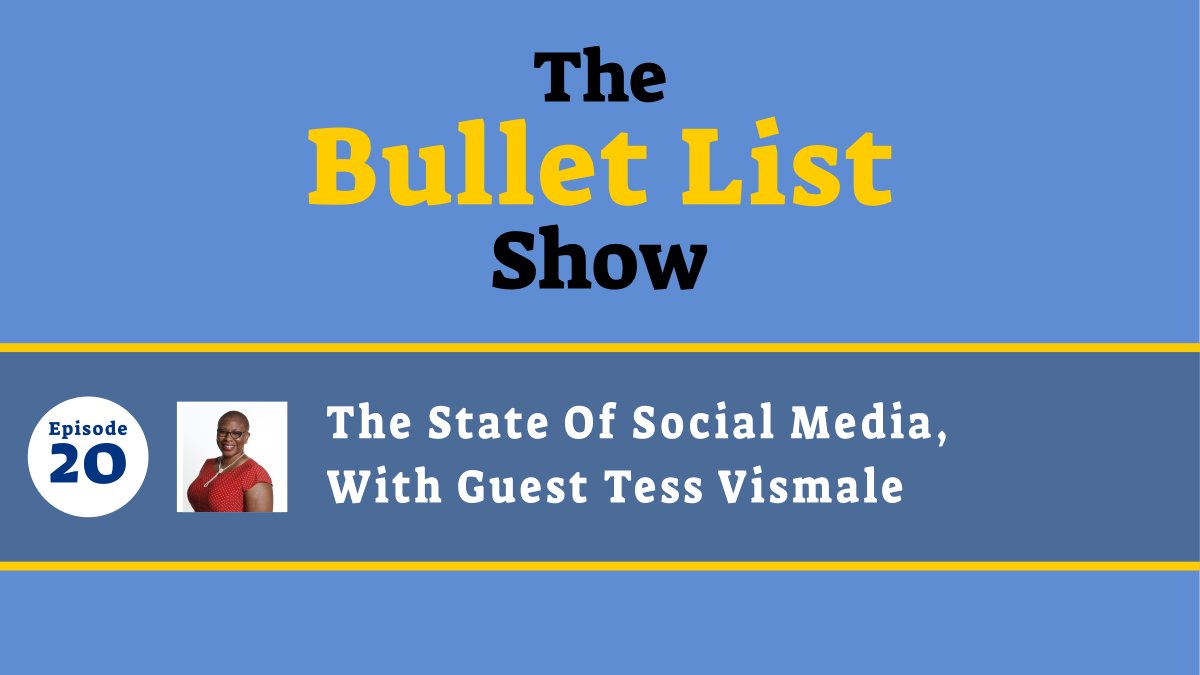 BulletListPcast's tweet photo. Check out our latest episode, 'The State Of Social Media, With Guest Tess Vismale'

Listen here --> https://t.co/nsUE0OOdoV

With hosts @bobtoovey @PlannerWire and guest @tessvis 

#EventIndustry #Podcast #socialmedia https://t.co/X67PLMs7TP