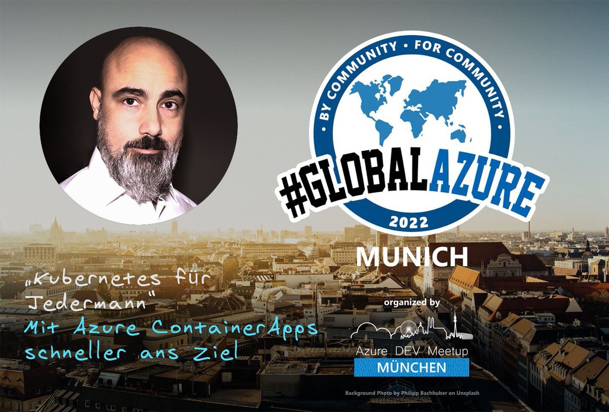toto_san1's tweet photo. From 12 till 12:45 I'll speak about #Azure #containerapp at #GlobalAzure in Munich in the #Microsoft office. https://t.co/qkIc9iW24a