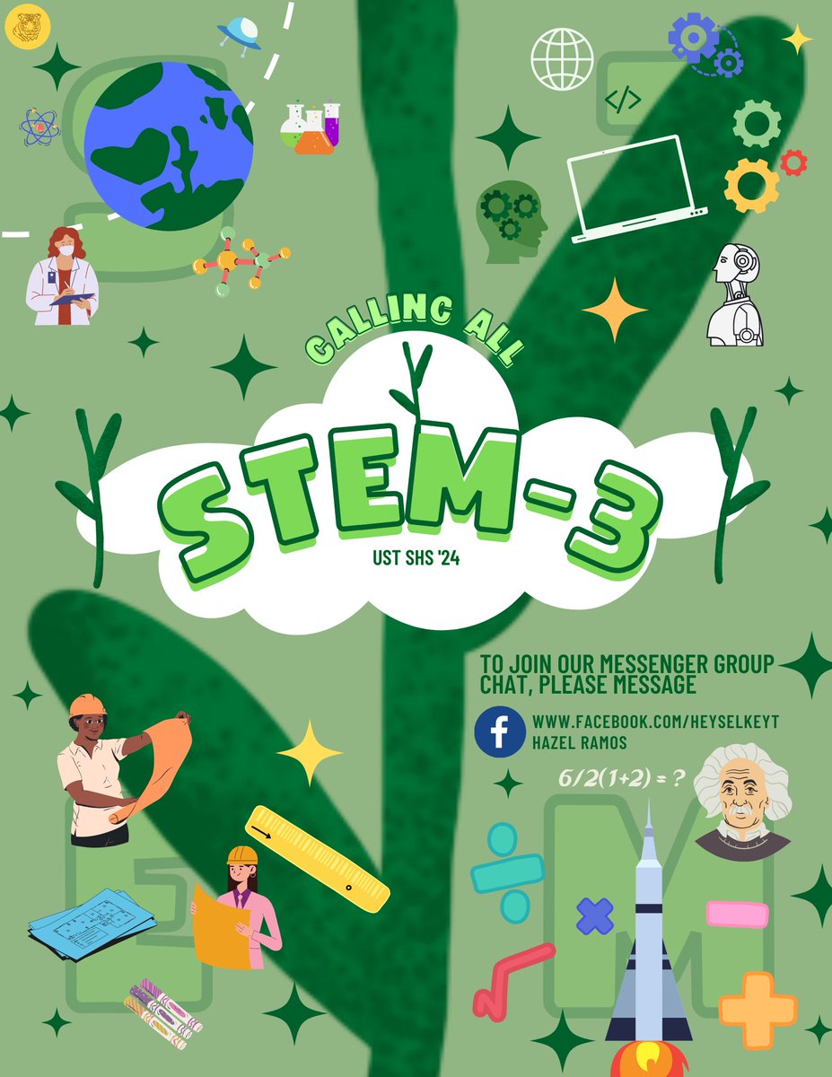 onemartin_'s tweet photo. Hello, good day! We're currently looking for our fellow 11 STEM-3 Freshies. Kindly message me, @hazelkeithhhh, or @ebajanelle to join our Messenger Group Chat. Thank you!
#USTSHSHanapan2022
#USTSHSSTEM2024
#USTSHS
#USTSTEM https://t.co/zHU3qaGDMm
