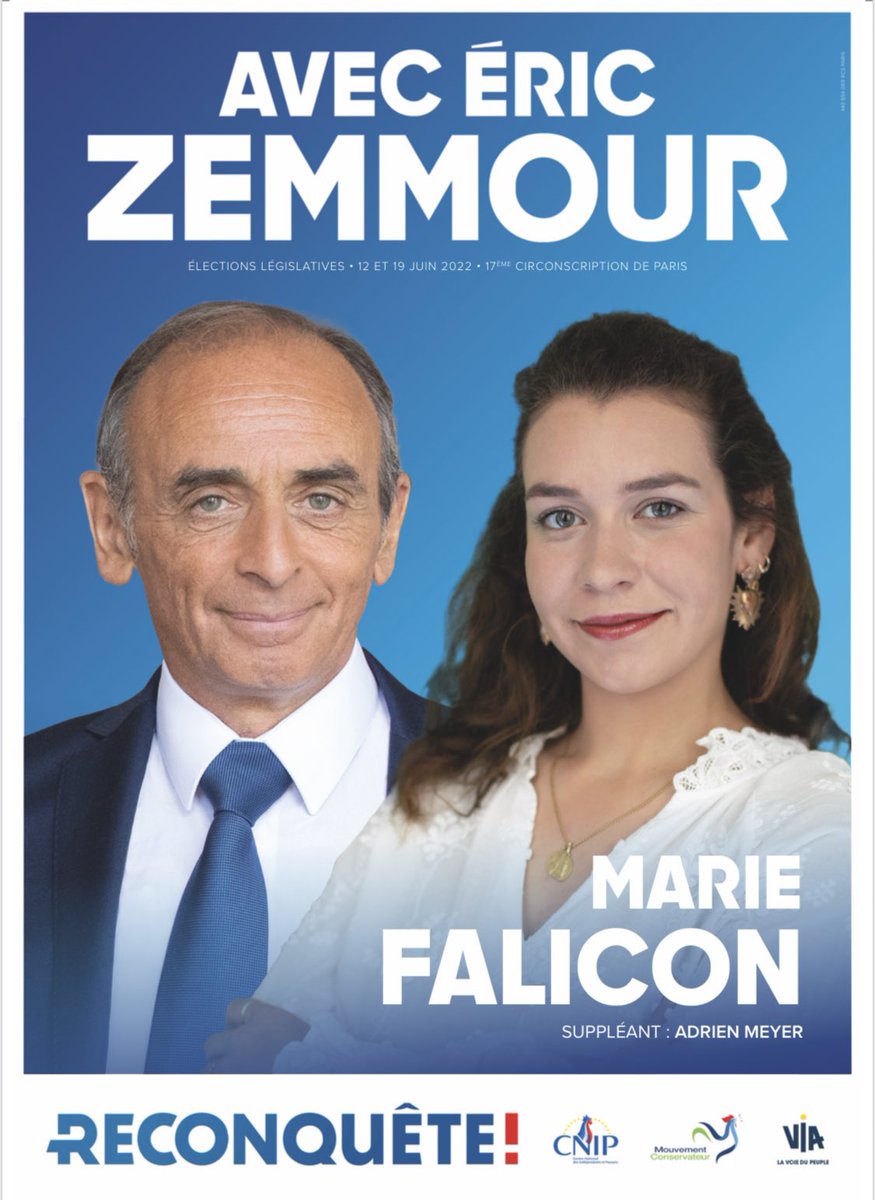 marieflcn's tweet photo. Bientôt sur vos panneaux ! 

À destination de tous ceux qui veulent que la France reste un lieu d'exception.

Non à la Mélenchonie
Stop à la Macronie
Tous unis pour la Reconquête 🇫🇷

#circo7517
#legislatives2022 https://t.co/Cn5DFCRpYL
