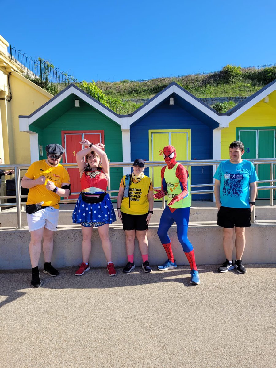 Oh, what’s occurring? Guiding Sofie dressed as Spider-Man = ‘spider guider’ <a href="/Barryparkrun/">Barry Island parkrun</a> <a href="/parkrunUK/">parkrun UK</a>