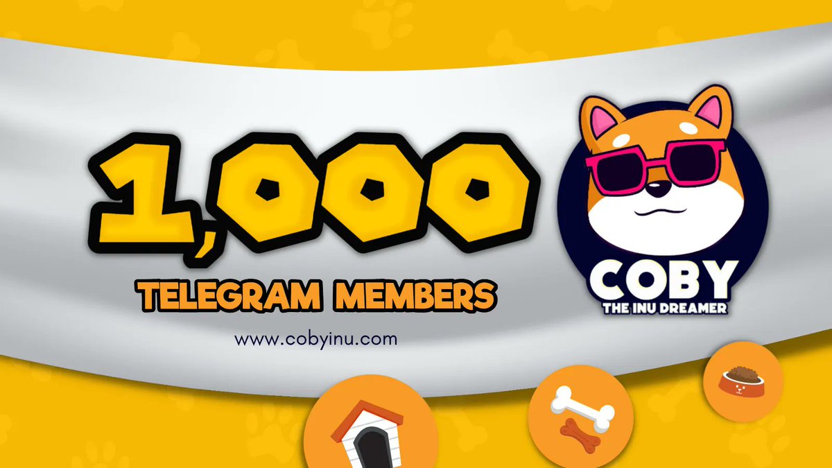 COBYINU's tweet photo. Woohhhh🔥🚀 Congratulations Coby family.🎉🎉
We have reached 1000 members on our Telegram and still growing.

Thank you so much for your genuine love and support. ❤️ https://t.co/uh2OvkQ5IR
