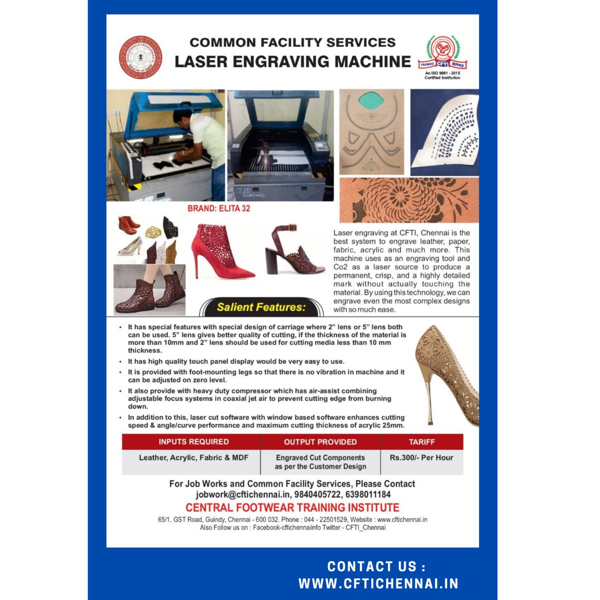 CFTI_Chennai's tweet photo. For job works and Common Facility services, Kindly Contact us on jobwork@cftichennai.in                                       and you can call us on 9840405722, 6398011184

#cfti #chennai #2022#digitalequipment #forjob #forservices #contactus #msme #joinus #footwear https://t.co/rFwZuXsLDm