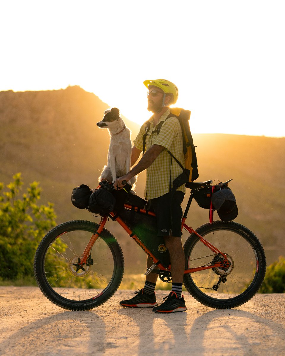 Up with the sun and ready for an epic bike ride. Bikecanine showing us how bikepacking should be done.