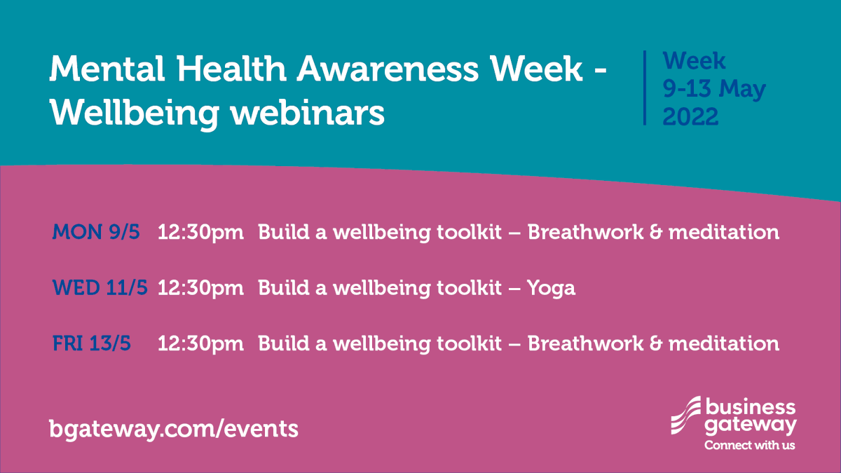 bgateway's tweet photo. Join us this #MentalHealthAwarenessWeek to learn some simple tools to support your physical &amp; mental wellbeing.

These 30 minute sessions include breathwork, meditation &amp; yoga. No experience is required &amp; everyone is welcome.

Grab your free space here ➡️ https://t.co/1yPHlh2CwV https://t.co/uzkZtBzgr1
