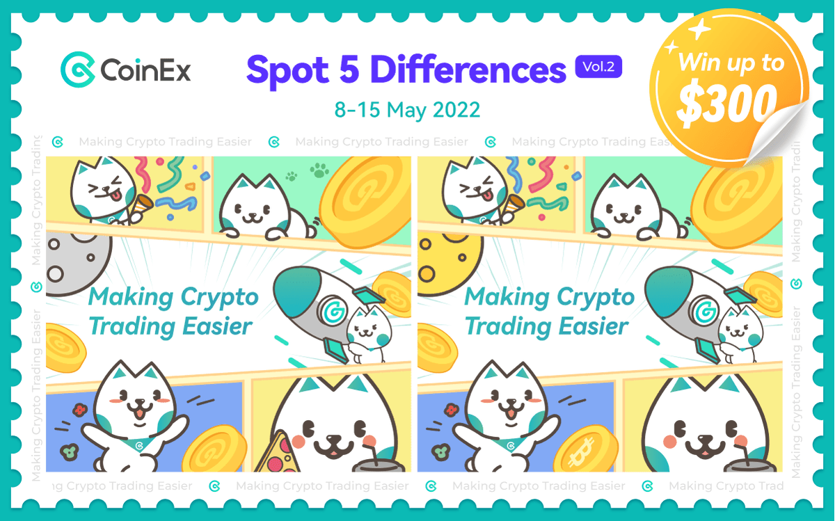coinexcom's tweet photo. 👀 Spot 5 Differences Vol.2

Making Crypto Trading Easier! Blockchain Bingo has challenged you to find all differences in this image. 👇

🎁 Win up to $300
⏰ Submission ends 15th May
✅ Join now: https://t.co/z3YFkOygyo

#CoinEx https://t.co/Aw2faZm10L