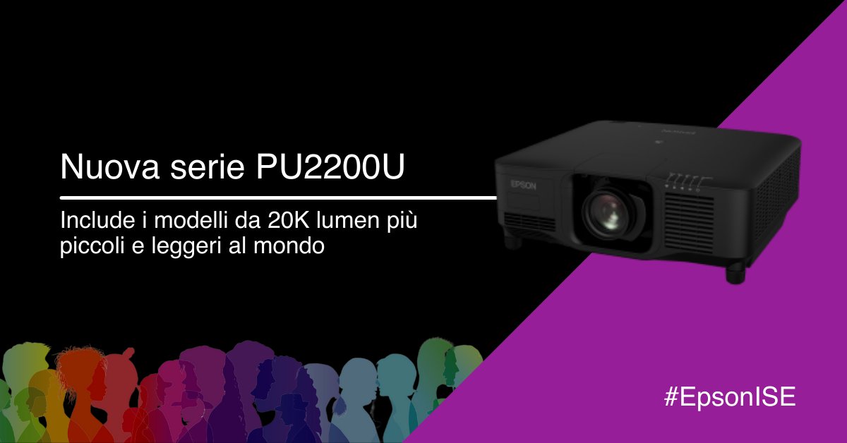 EpsonItalia's tweet photo. La nostra nuova gamma PU2200U risponde all'esigenza del mercato di soluzioni di visualizzazione ad alta luminosità! 
Presenteremo la gamma nel nostro stand a #ISE2022, dal 10 al 13 maggio, padiglione 3, stand 3J100!

#ISE2022 #EpsonISE #proiezione #proiettori https://t.co/MFgtYo3Jtb