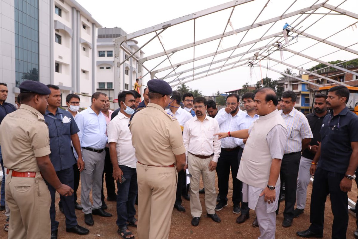 himantabiswa's tweet photo. Ahead of its inauguration by Adarniya HM Shri @AmitShah ji on May 9, reviewed preparations at Super Speciality Hospital &amp; Cardiothoracic &amp; Neuroscience Centre at GMCH.

Also visited Maternal &amp; Child Health Centre construction site along with Cabinet colleague Shri @keshab_mahanta https://t.co/OoOiBk6FZy