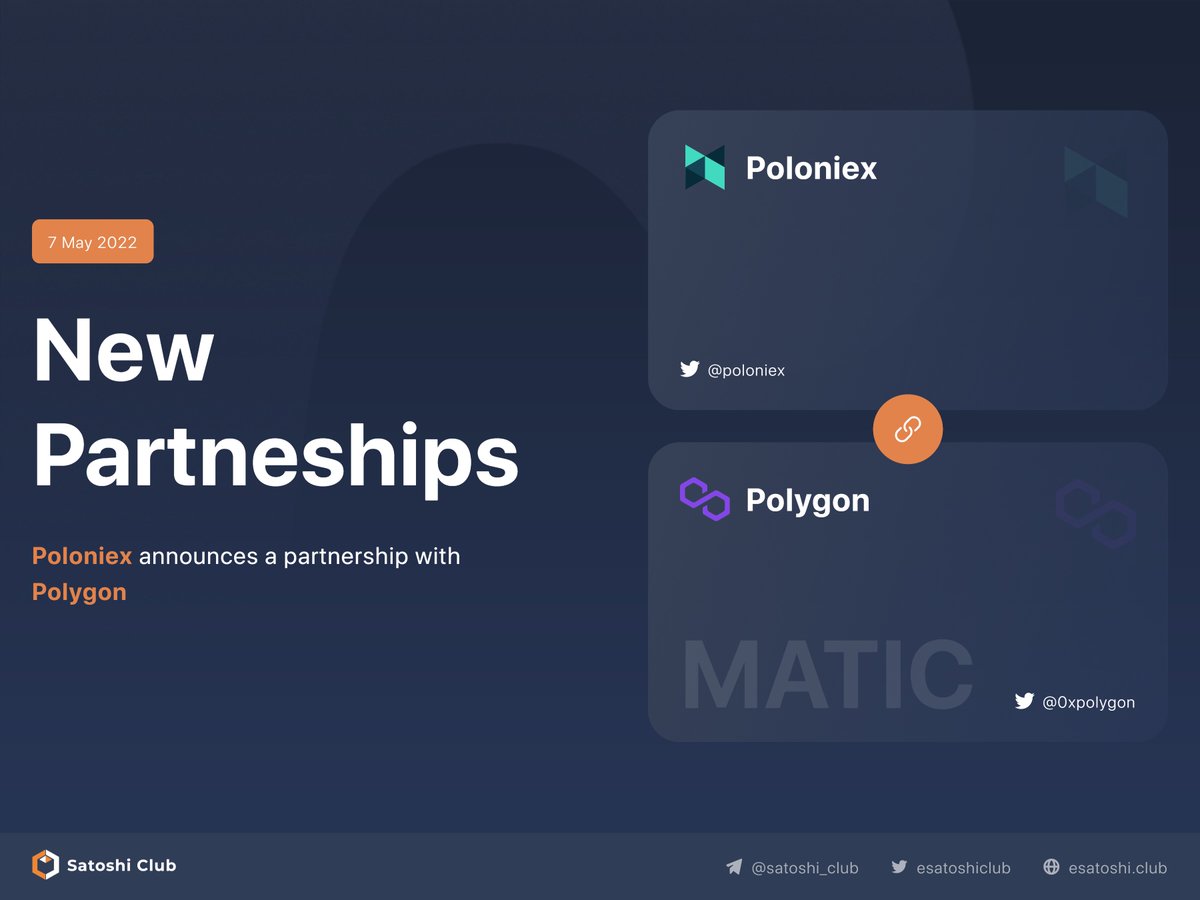 esatoshiclub's tweet photo. 🔥 Poloniex announces a partnership with Polygon

👉More information: https://t.co/LfE31qOaDj

👉Follow @esatoshiclub

#Poloniex #Polygon #partnership #satoshiclub https://t.co/EHIZgnkUrG