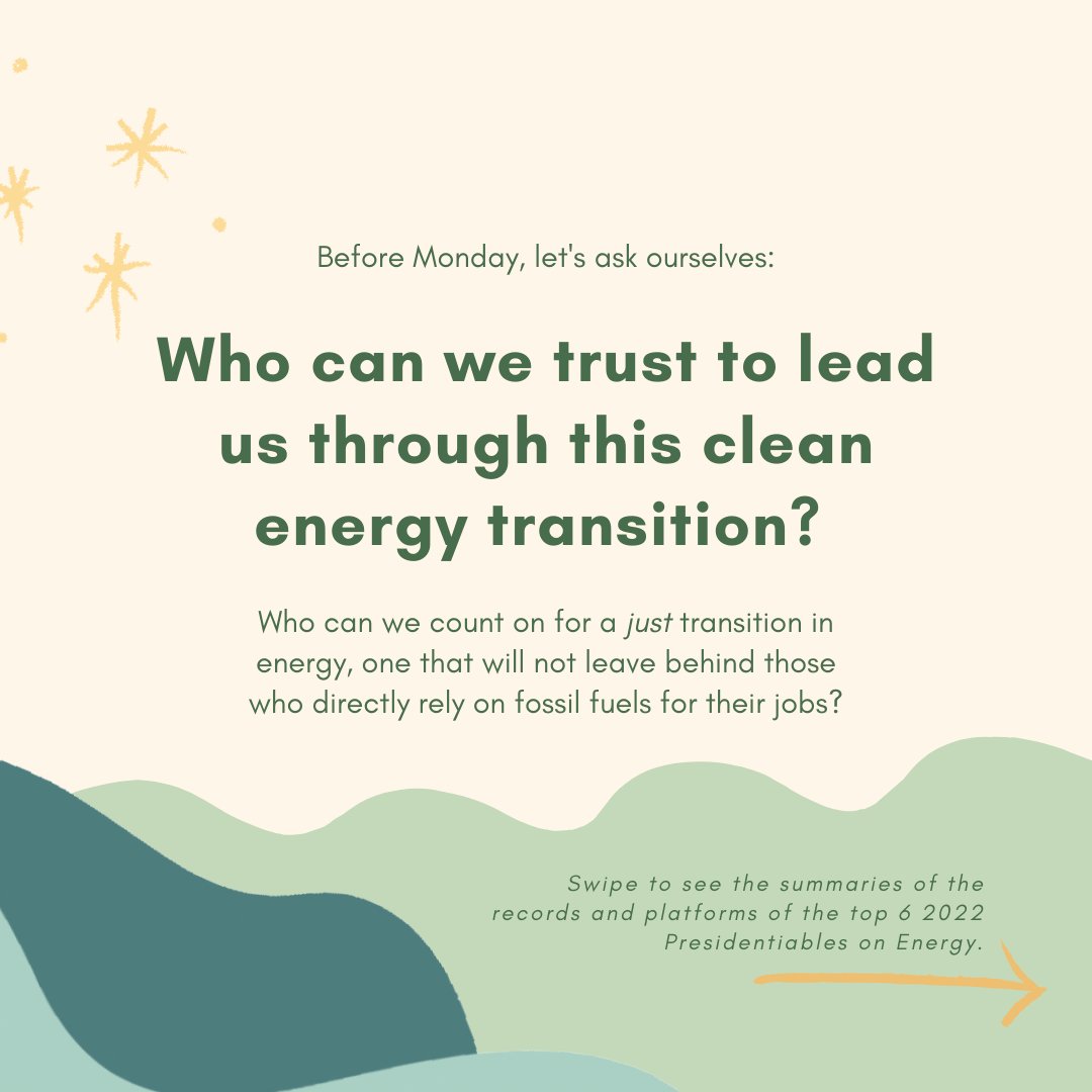 wavefarers's tweet photo. Kaya pa ba ng ating Energy? ⚡️

For our environment, health, and economy, we need to shift to cleaner energy sources sooner rather than later. Is this clear to our #Halalan2022 presidential candidates? 

(1/3) https://t.co/Nh8oyoVTZj