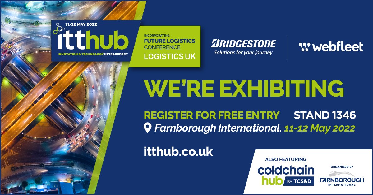 BridgestoneCV's tweet photo. Pleased to be exhibiting at @ITThubEvent on the 11th and 12th.
We'll bring the latest developments in energy-efficient tyres and connected fleet technology for more sustainable and efficient operations. 

Come and visit us at stand 1346 

#ITThub #Mobility #Sustainability https://t.co/YT78TRMPHE