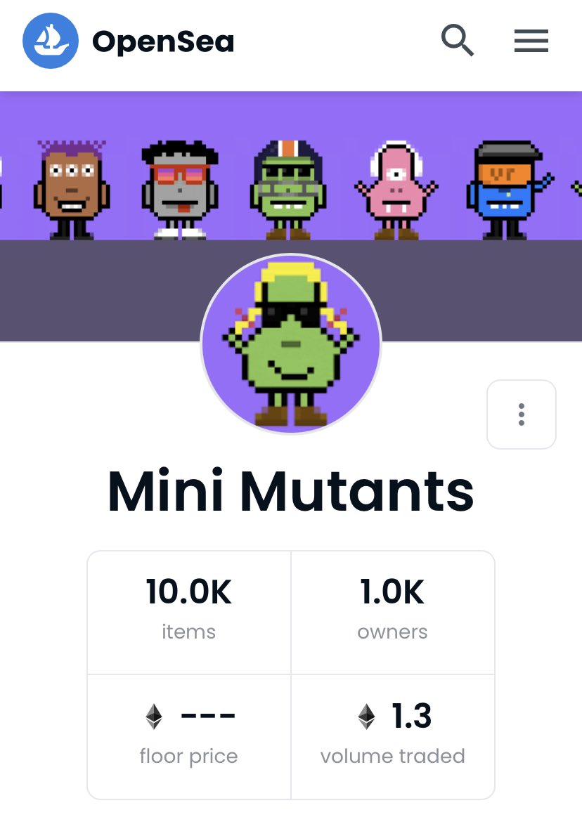 minimutants's tweet photo. 1000 owners! Thank you to everyone. #nft #nfts https://t.co/hCuX0tUHIm