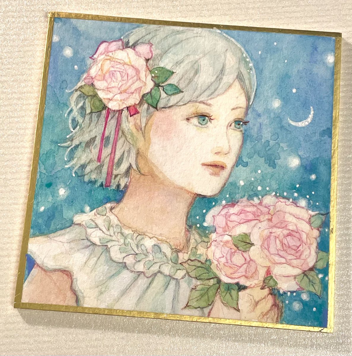 水彩強化マラソン2022春 #水彩日和 23日目 薔薇 くどぶんさん