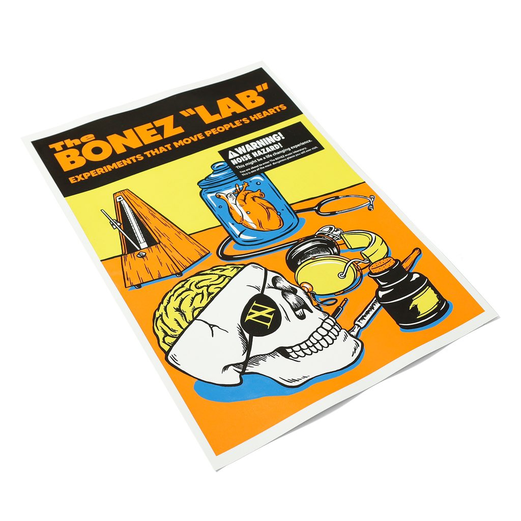 【希少】The BONEZ ツアー限定 シルクスクリーンポスター 完売品 The BONEZ”LAB” 5,000yen Jesse's Shop & Factoryでハンドメイドにて