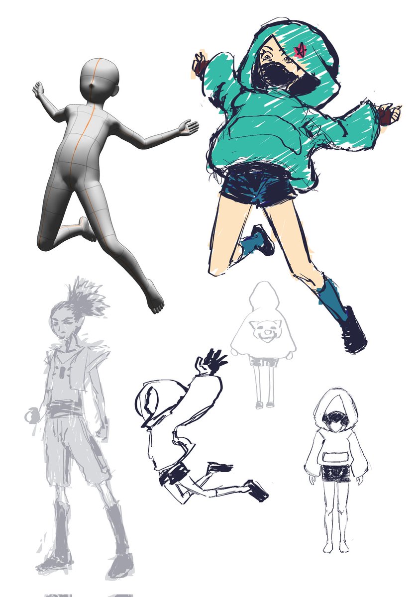 KyukyuGamedev's tweet photo. A quick concept art for the main character of my platform game.
キャラのもう一つのアートです。
#ClipStudioPaint #csp #conceptart #キャラクターアート #indiedev #gamedev #drawing #Jumping #squetch #ゲーム #ゲーム開発 https://t.co/PNsi9EFJO7