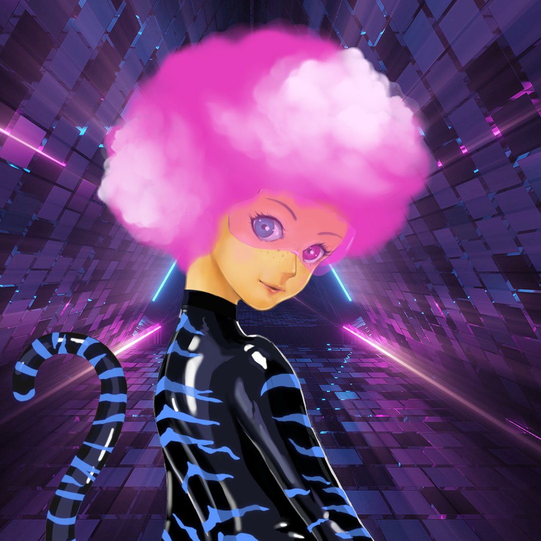 ClubButton's tweet photo. Meta Funky Tiger pursues freedom. She is traveling around the World as floating without any concern and any hesitation. https://t.co/x9GHmGnlv4