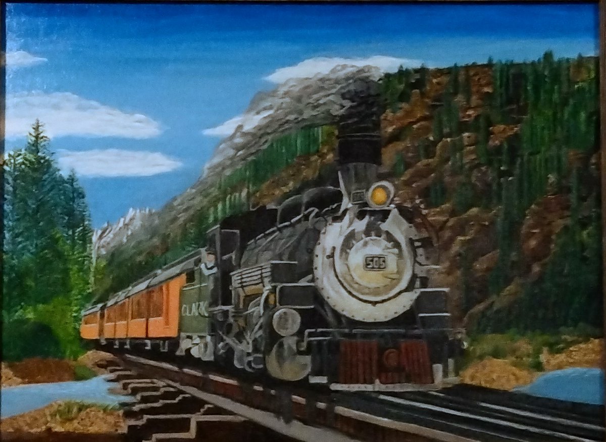 CCBannk's tweet photo. I have been thinking of doing a series posts of my train paintings as I think about next stages. https://t.co/I0m1rk2o0i