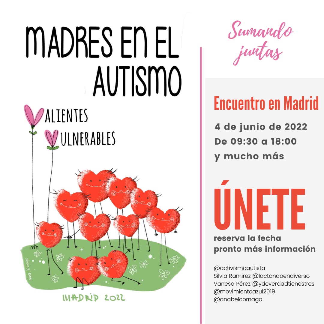 madresfera's tweet photo. El 4 de junio estaremos moderando una mesa en la jornada Madres en el autismo organizado por las inmensas @Lactandoendiver @AnabelCornago @Activismoautist @deverdadtienes3 
Podréis seguirlo en el canal de youtube de Movimiento azul.
¡Qué ganas!
https://t.co/hTveHv4uml https://t.co/tLqj0ayUFn