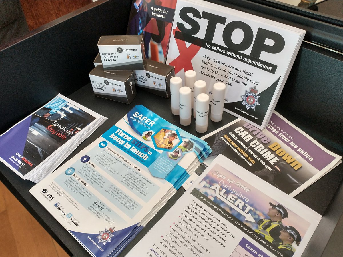 DarleySNT's tweet photo. We will be at Darley Abbey Scout Hall for the 63rd Derby Scouts fundraising event until 1pm offering crime prevention advice and freebies! Come along to discuss any issues in the community or just to say hello! https://t.co/NGzBA310uR #localpolicing #CommunityEngagement https://t.co/JrFo4uEik2