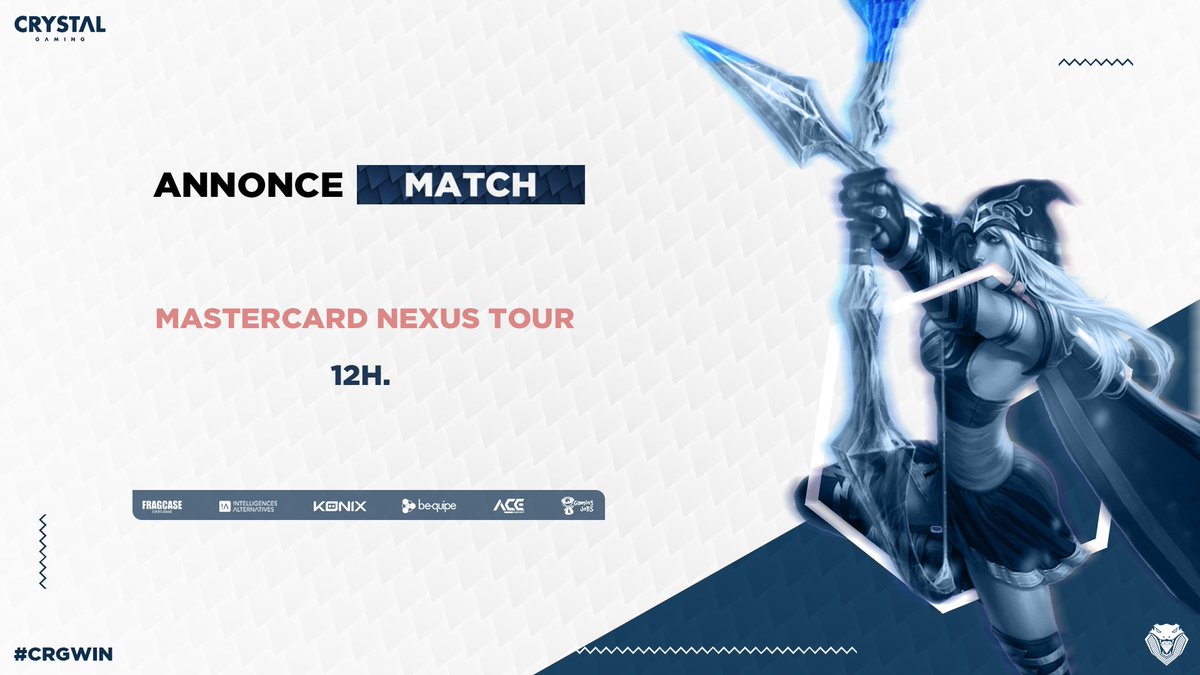 crystalgaming8's tweet photo. 🏆 | #Tournoi
Dans vingt minutes, nos joueurs participeront au #MastercardNexusTour, ça y est ! #CrGWin
📍 Le premier match sera contre #RFCrew
Vous pourrez les soutenir sur le stream de notre Top laner @Dyemon_LoL : https://t.co/vxOuTBnKRE ! 👊 https://t.co/RWq0G3PiIq