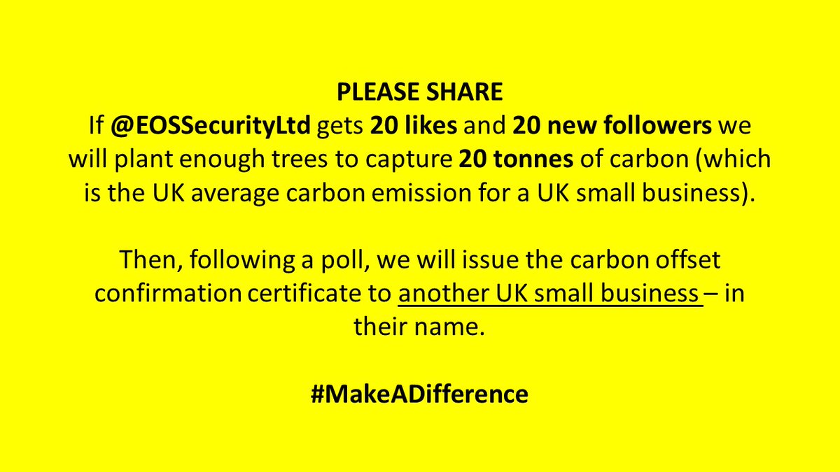EOSSecurityLtd's tweet photo. @SMEClimateHub @climatepledge @EnvAgency @MakeItWilder @FigenMurray @NEYorksNLincs @StartUpNational @DeborahMeaden @DefraGovUK https://t.co/bQP7AWsqYS