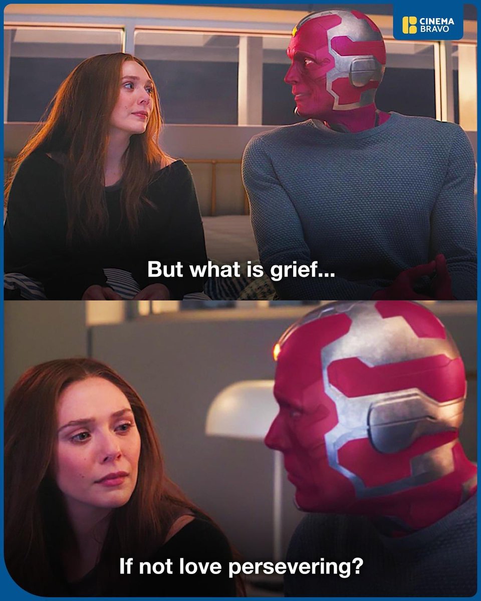 cinemabravoph's tweet photo. "But what is grief, if not love persevering?" 

🎬 WandaVision

💔 Follow us on IG: https://t.co/ccZDEbZt0w https://t.co/Vh9CBYRyB0