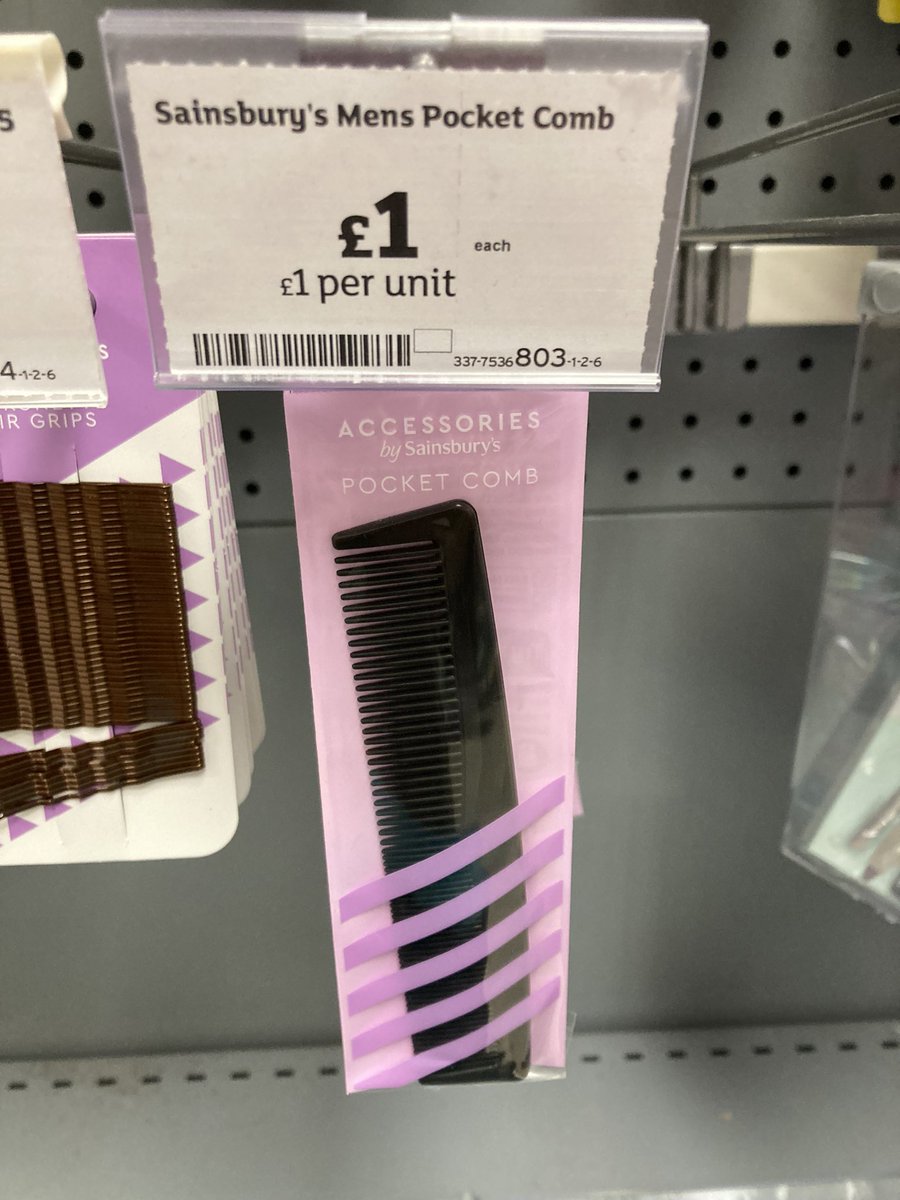 Hi @Sainsburys, does this really need to be labelled a comb for men? It’s just a comb, does it need to be gendered? (I bought it, and I’m a woman).