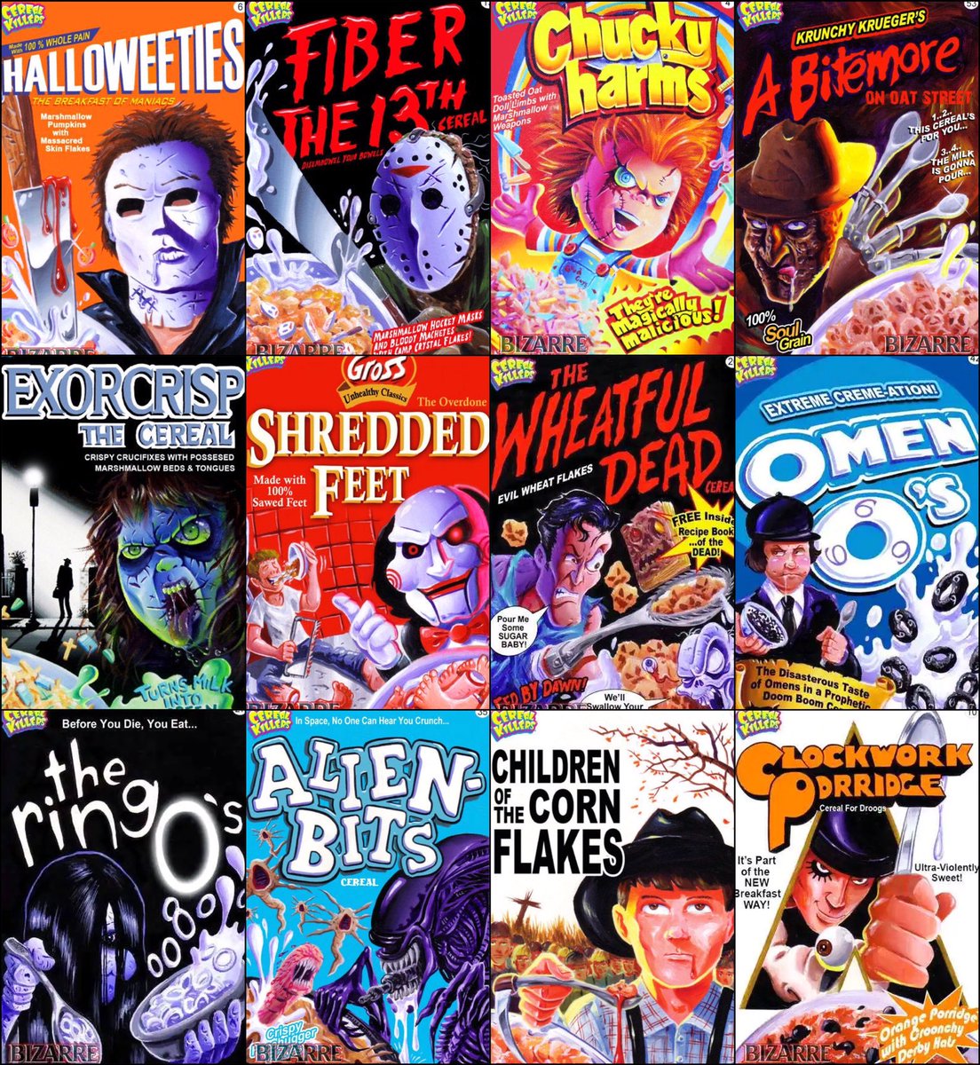 1carolinagirl's tweet photo. Which cereal would you choose #HorrorFamily🥣💀🔪 https://t.co/dY5TeiHGko
