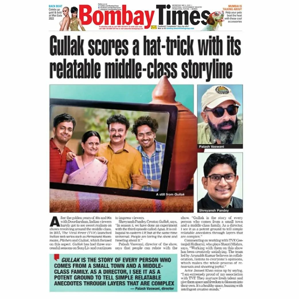uncle_sherry's tweet photo. Gullak Season 3 scores big. A hat-trick of laughter, love and tears 😊😊❤️❤️
Thank you everyone for watching it and spreading it. 
All this is possible because of the kick-ass team behind it. https://t.co/Kbj4r1iekJ