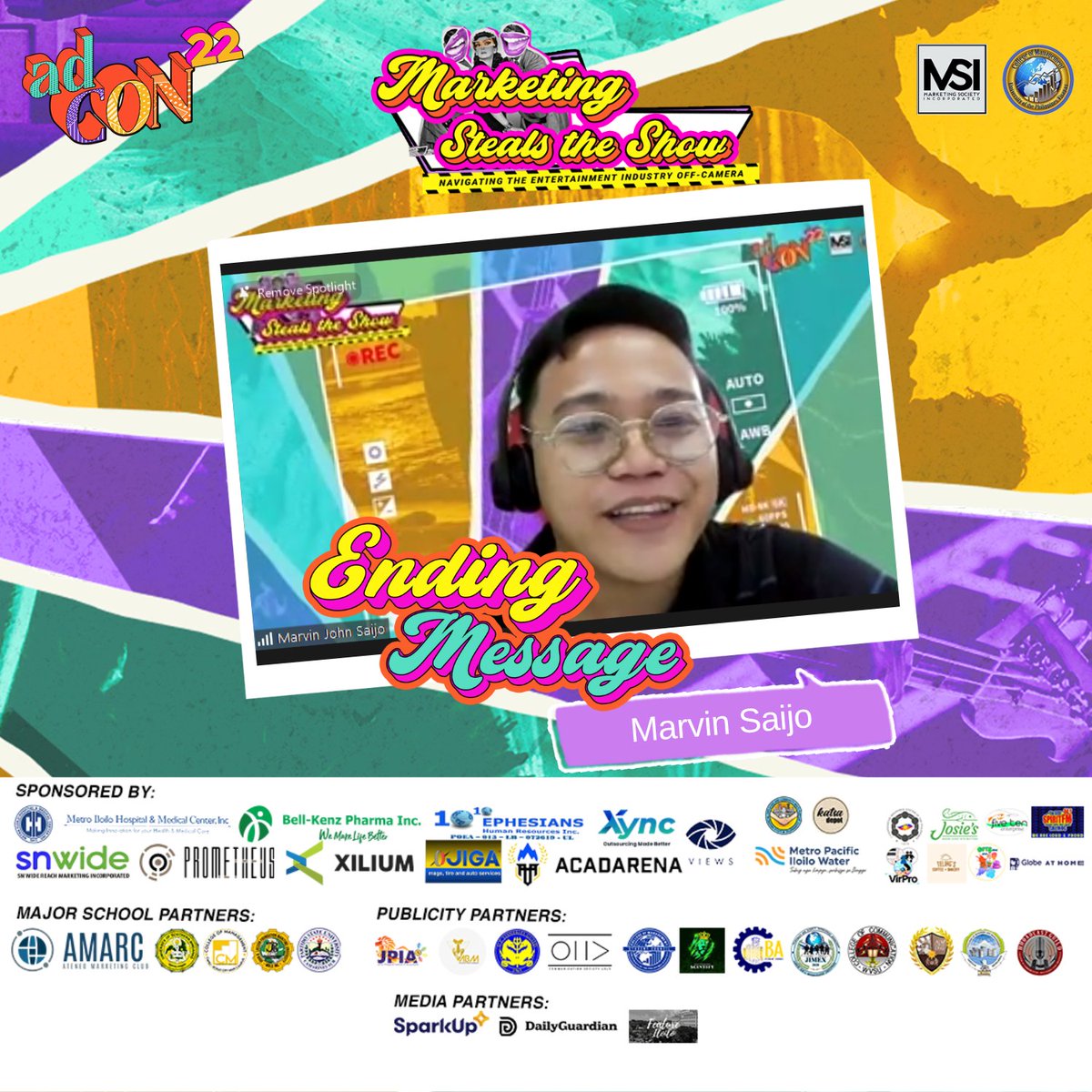 ADCON2026's tweet photo. 𝐋𝐈𝐕𝐄 𝐔𝐏𝐃𝐀𝐓𝐄: Ending the show as 𝐌𝐚𝐫𝐯𝐢𝐧 𝐉𝐨𝐡𝐧 𝐒𝐚𝐢𝐣𝐨, Chairperson of AdCon22 Day 3, gives his final message.
Great leadership makes a great team, and a great team makes a grand event!
#EnterTEAment
#ADCON22
#SpillTheTea https://t.co/LsDmDl1mfI
