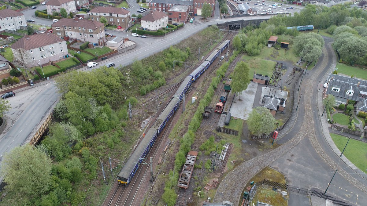 NetworkRailSCOT's tweet photo. Here's a photograph from Coatbridge Sunnyside where we're working to rerail the train and repair and reopen the railway as soon as we can. We'll provide further details as soon as possible. https://t.co/At2kvEOQFS