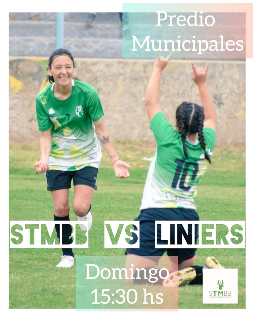 futbolfemstmbb's tweet photo. ✅Te esperamos para alentar este Domingo!✅
#STMBB vs Liniers 
🗓 Domingo 8 de Mayo 
🕞 15:30 hs
🏟 Predio STMBB Fragata Sarmiento 275
#ZonaCampeonato⚽️
Todos invitados ✅💪🏼
Torneo Oficial Liga del Sur 
@stmbb
@Aguero_M_A
@sebastian_stmbb 
@LoreMalvar 
#FutbolFemenino https://t.co/nEpiAVFnVT