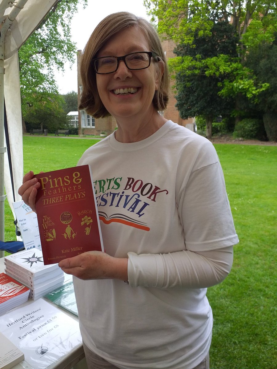 Come by our stall and pick up a copy of Pins and Feathers, 3 stunning plays by @pinsnfeathers! #HertsBookFest2022