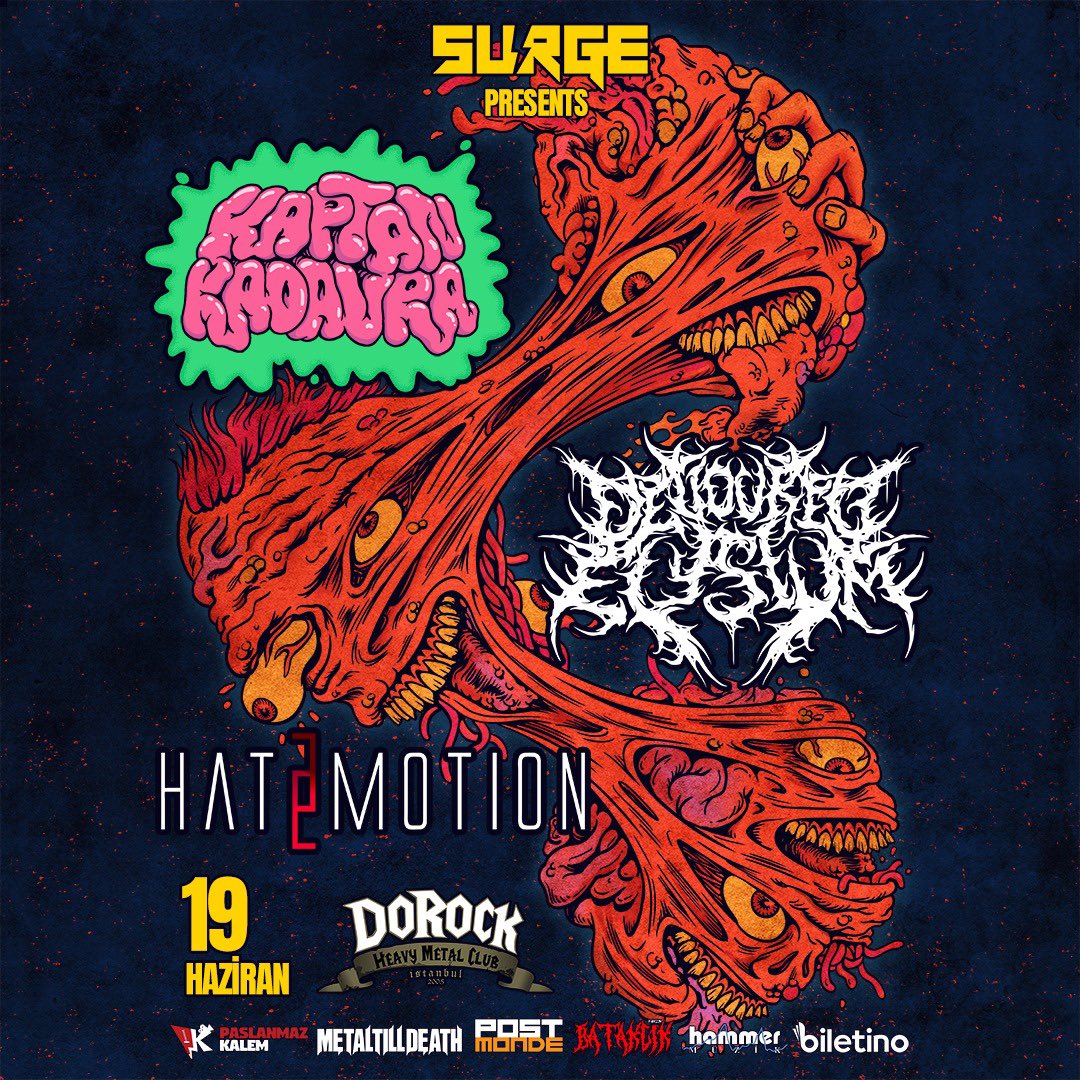 2021 yılının “En İyi Yerli Metal Albümü” ödülüne sahip KAPTAN KADAVRA, 19 Haziran Pazar gecesi DEVOURED ELYSIUM ve HATEMOTION ile birlikte Dorock Heavy Metal Taksim’de olacak!

Kaptan Kadavra bu konserde ödüllü albümlerini son kez çalacak!

biletino.com/tr/e-fze/surge…