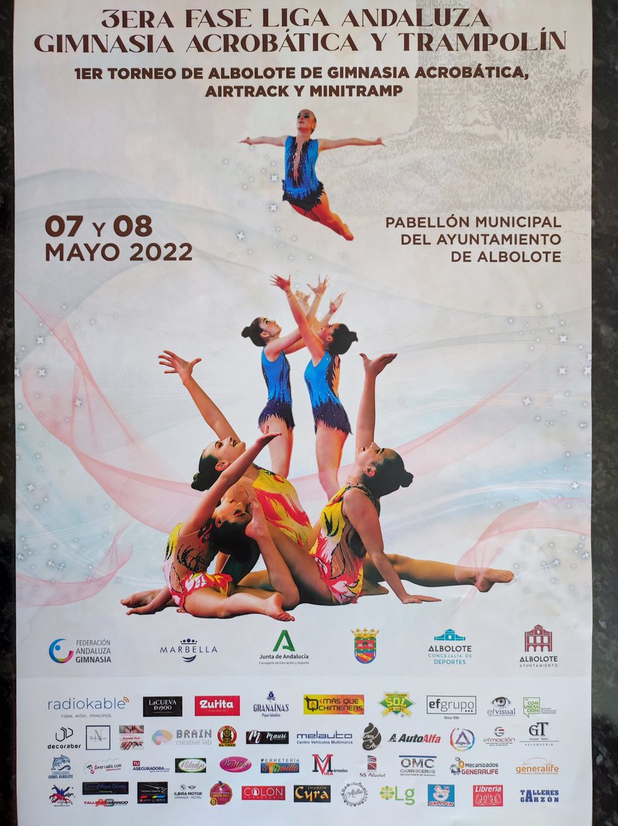 BrainCreativeL's tweet image. Orgulloso patrocinador del primer torneo de gimnasia acrobática, airtrack y minitramp de #Albolote #Granada