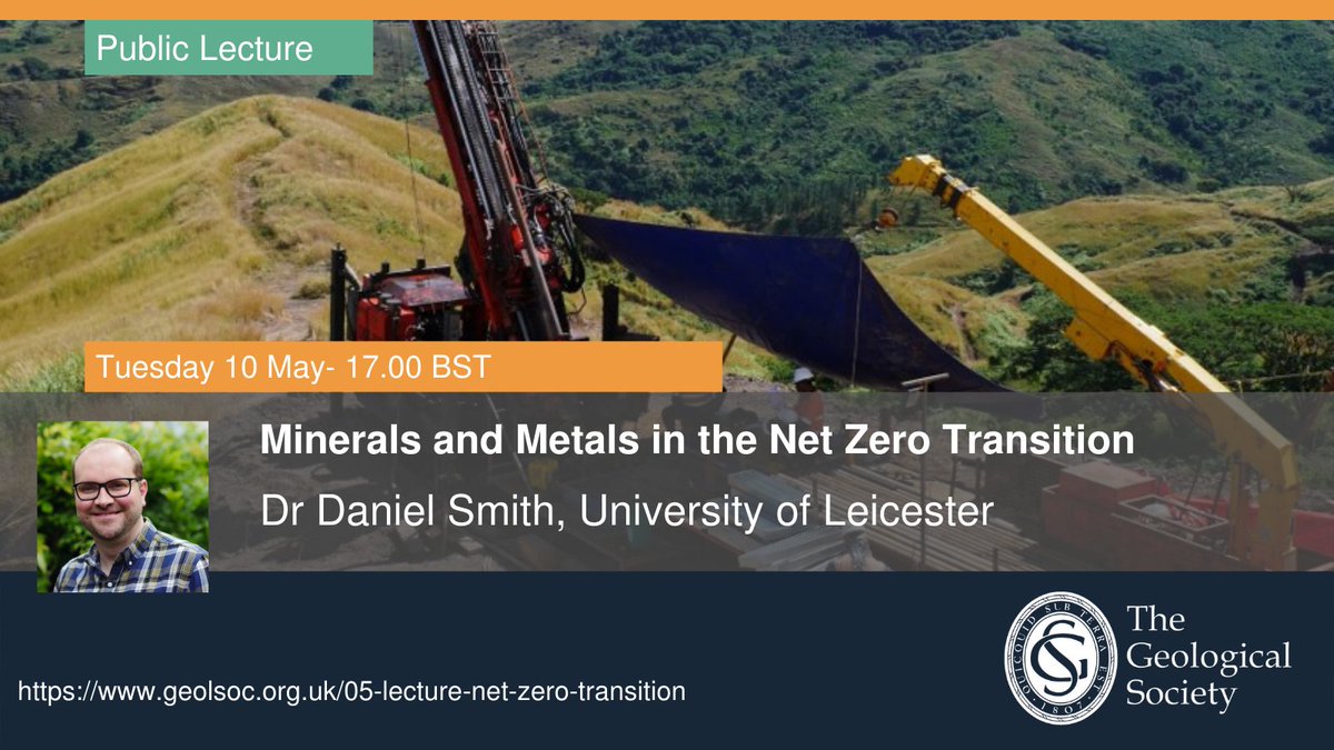 GeolSoc's tweet photo. POSTPONED: Our next Public Lecture 'Minerals and Metals in the Net Zero Transition' with @the_rock_guy has been postponed due to unforeseen circumstances, and will no longer take place on Tuesday 10 May.
We will announce a rescheduled date in due course.
#GSLLectures #SciComm https://t.co/MrSiLS9Rnt