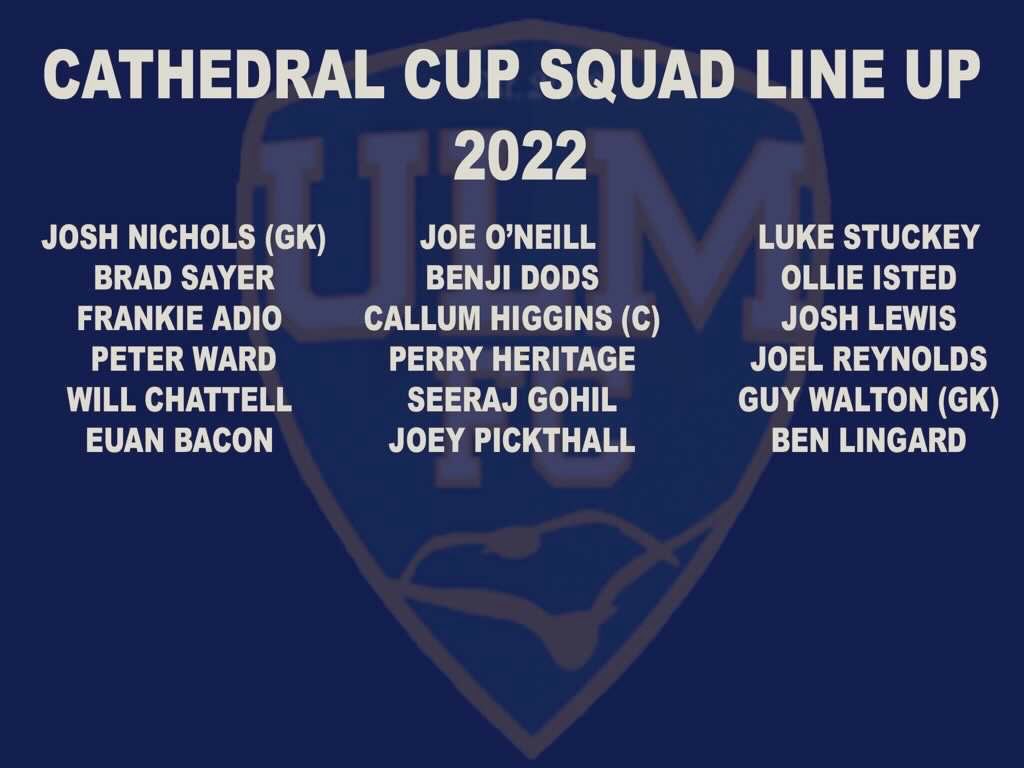 Here is your confirmed Cathedral Cup Squad to face <a href="/BguMens/">BGU Mens Football</a> on Monday the 9th of May. Last game for a lot of these boys as 3rd years, so please get behind these lads one more time and get your tickets 🎟 eticketing.co.uk/imps/EDP/Event…