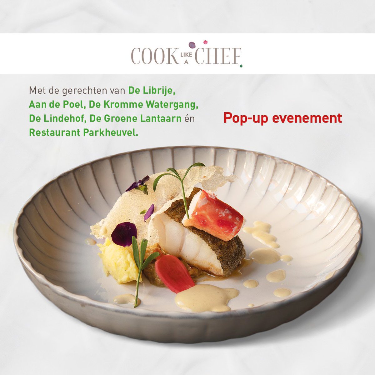 Nog tafels vrij op 4 juni bij de <a href="/Kookfabriek/">De Kookfabriek</a> Boeken kan op cooklikeachef.nl Zelf aan de slag kan ook!