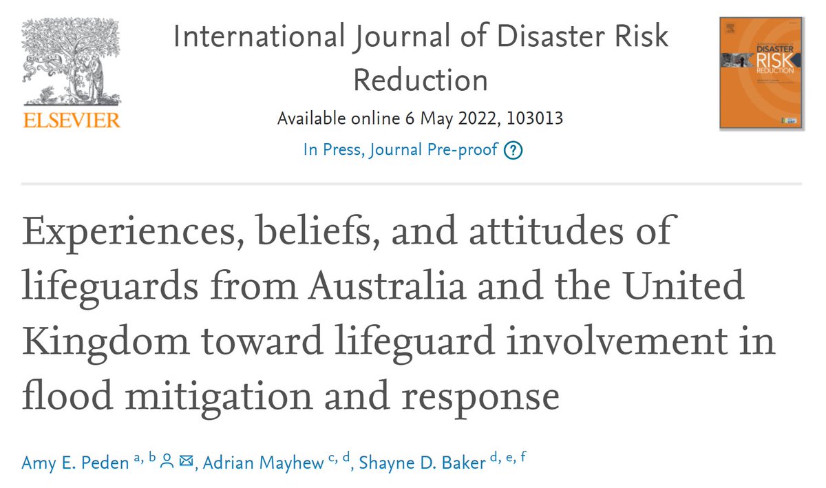 amyepeden's tweet photo. ‼️ New publication ‼️ In our study just published @adeymayhew_ @shaynebakeroam and I explored the issue of better collaboration and intersection between #Lifeguards and emergency services in #flood mitigation and response #DrowningPrevention 1/5 https://t.co/kALCkDMhQN https://t.co/WEhqC1nns5