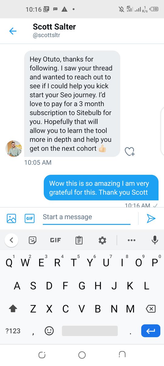 otuto umeji (@oumeji) on Twitter photo Update: 🥺👇🏽
I got a fully funded 3 months subscription to <a href="/sitebulb/">Sitebulb</a> from <a href="/scottsltr/">Scott Salter</a> to further my learning and I can't explain how I feel.
Truly, i am blessed to be a part of the SEO community. If you see this, please say a big thank you to <a href="/scottsltr/">Scott Salter</a>
This warms my heart 🥲 Update: 🥺👇🏽
I got a fully funded 3 months subscription to <a href="/sitebulb/">Sitebulb</a> from <a href="/scottsltr/">Scott Salter</a> to further my learning and I can't explain how I feel.
Truly, i am blessed to be a part of the SEO community. If you see this, please say a big thank you to <a href="/scottsltr/">Scott Salter</a>
This warms my heart 🥲
